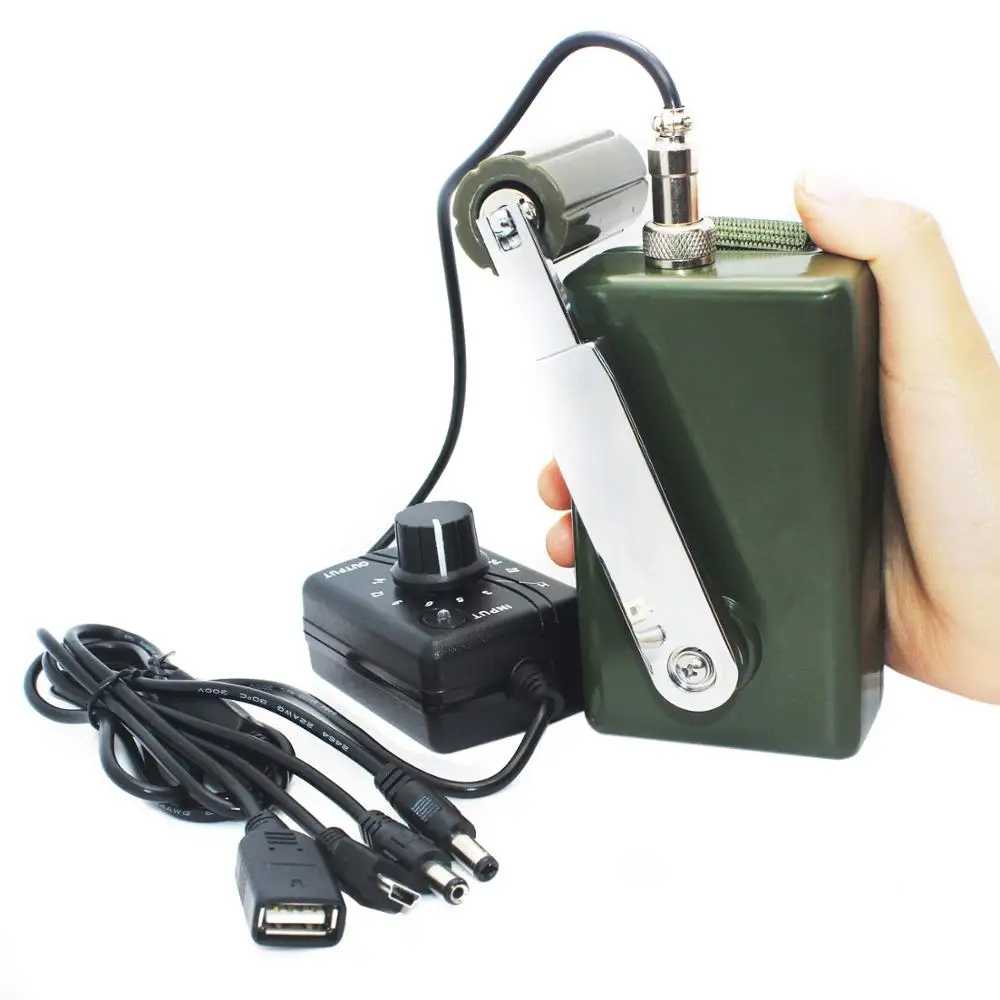 Portable hand crank generator 30w power supply universal standard USB charging port