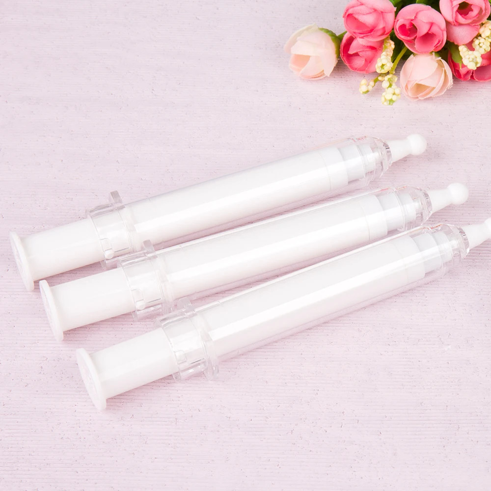 Hengsheng Factory supply custom white empty 10ml acrylic applicator smear type Syringe Bottle for cosmetic facial care