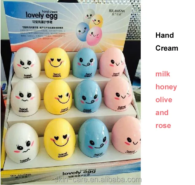 Rolanjona manufacturer eggs shape hand cream pink rose whitening cream