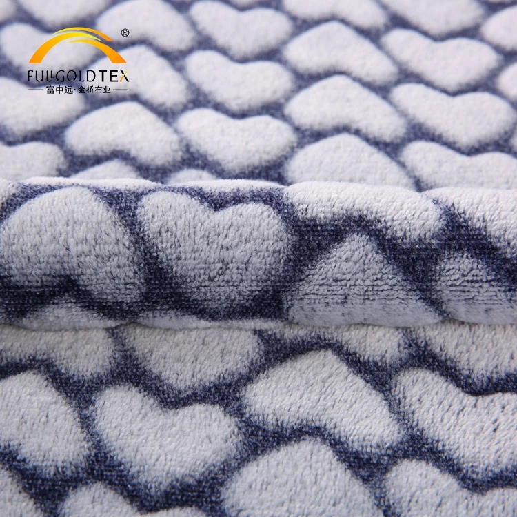 High quality comfortable thick jacquard printed knitted flannel fleece blanket fabric