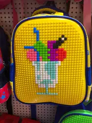 High Quality Silicone Puzzle DIY Kids School Bag Backpack Lego