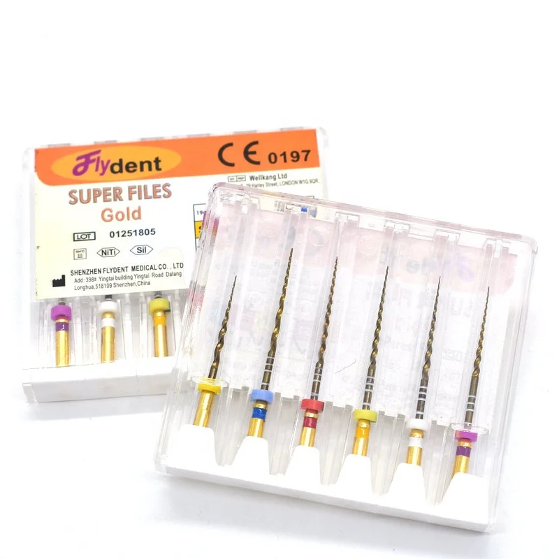 
Dental Equipment heat activation high flexibility super files gold NITI dental Instruments 