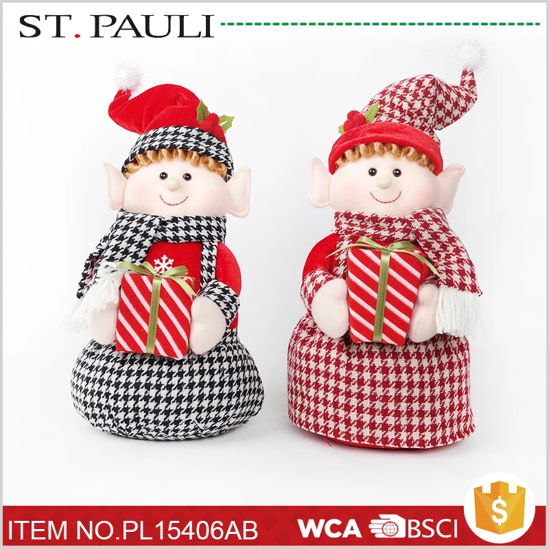 Забавный эльф дизайн мешков с песком декоративные дверь пробка на рождество