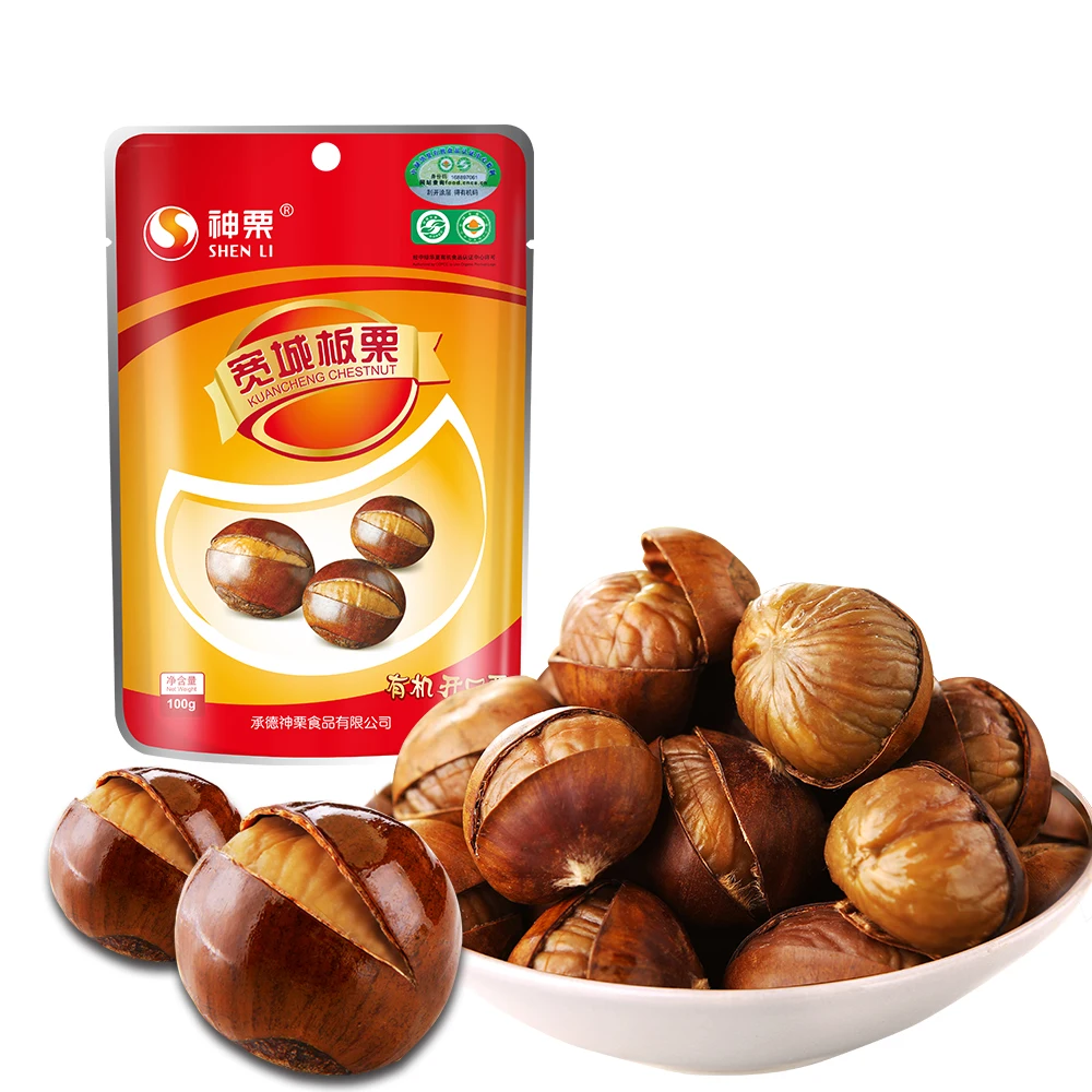 Готов к употреблению жареные каштановые закуски