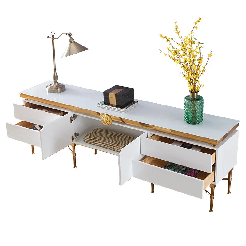 Luxury  Middle East Saudi Arabic Unique Golden stainless steel Medusas TV Stand Furniture