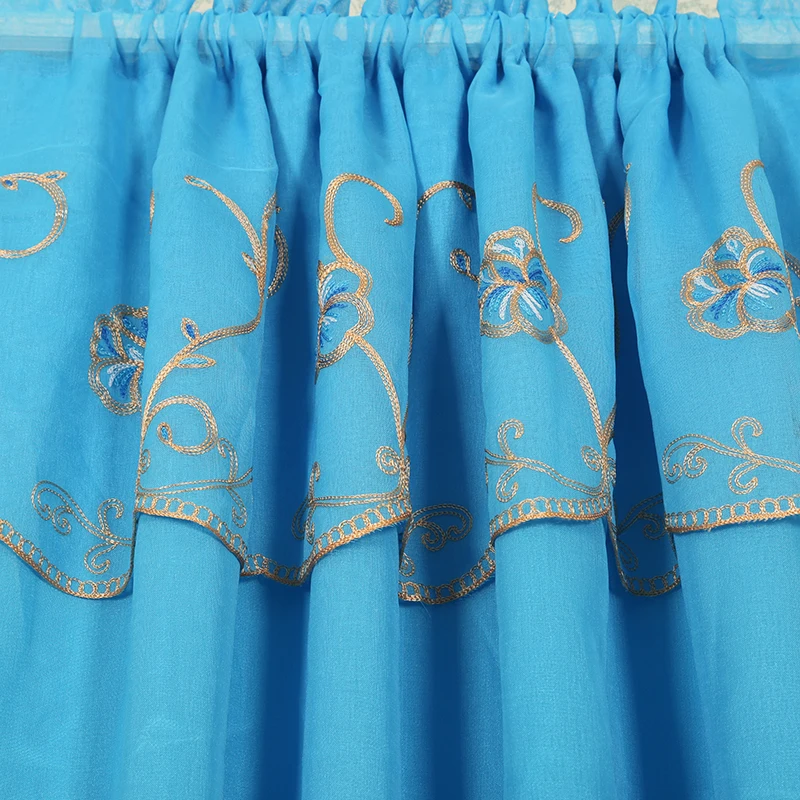 Modern Luxury Blue Window Cloth Curtain and Voile Curtain With Lining