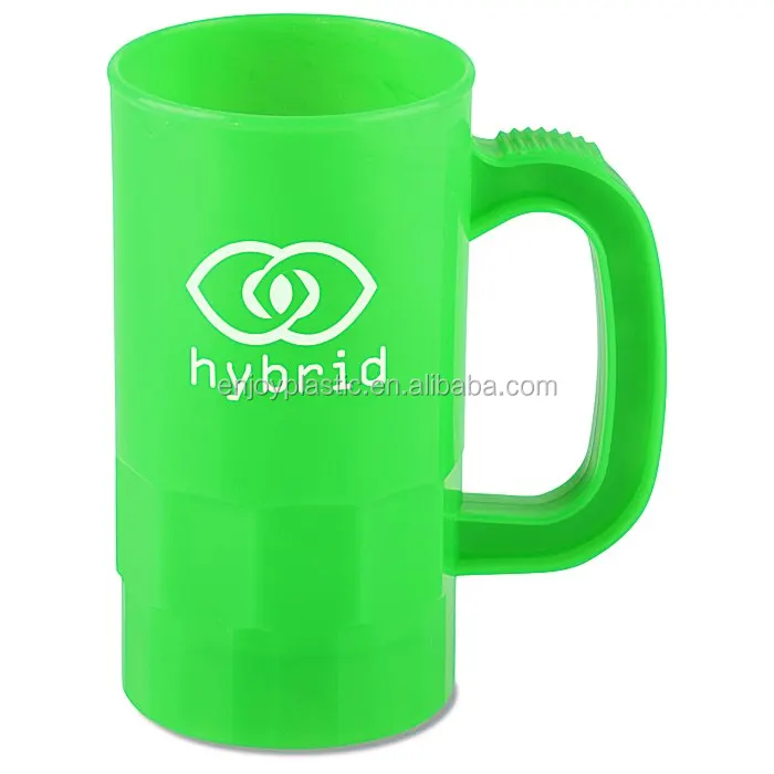Custom 22OZ Polypropylene handled Plastic Stein mug