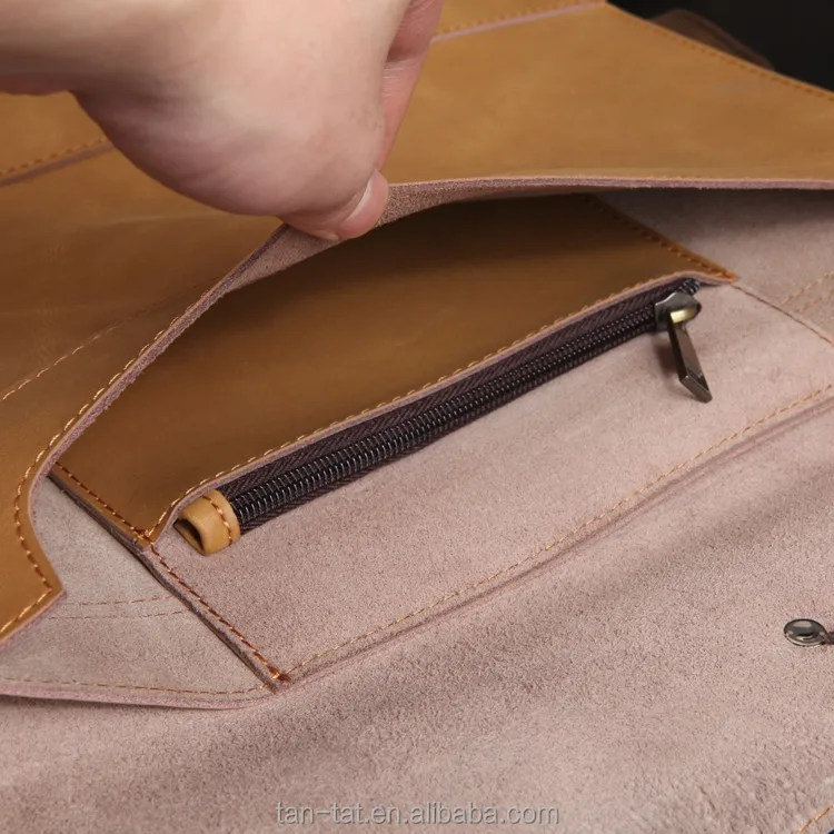 A4 Men File Easy Carry Real Leather Folder