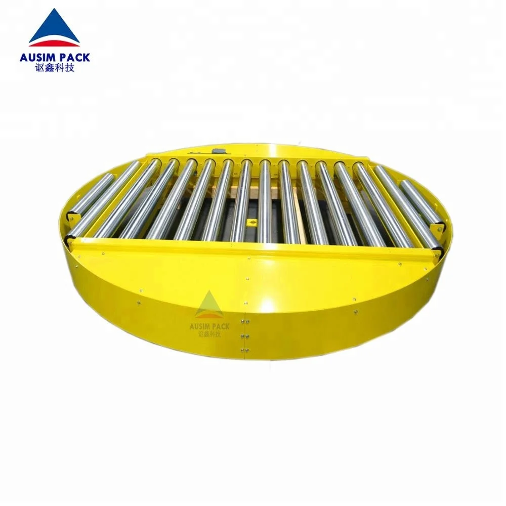 High Quality Grade Heavy Duty Turntable Conveyor With Roller Chain Slat Table For Pallet