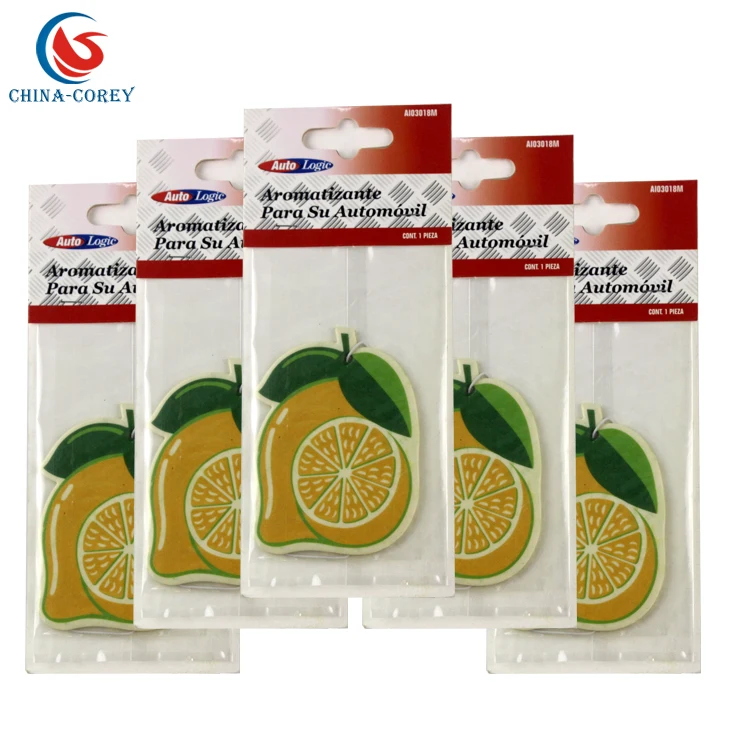 Various scents hanging auto/car paper initial air freshener for wholesale