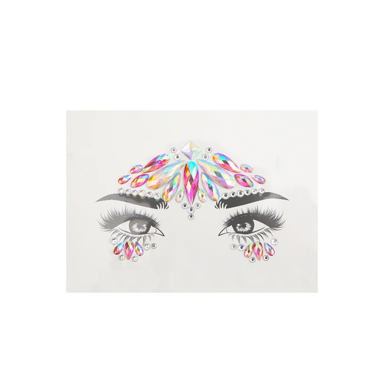 Wholesale Custom Face Rhinestone Eye Body Gem Jewel Art Crystal Eye Stickers