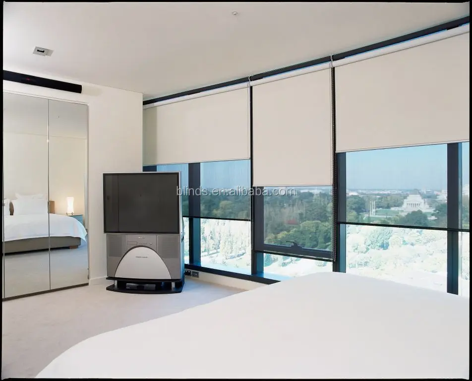 Fireproof Cord Operation Roller Blinds Shade Shutter For Office/ Bed Room