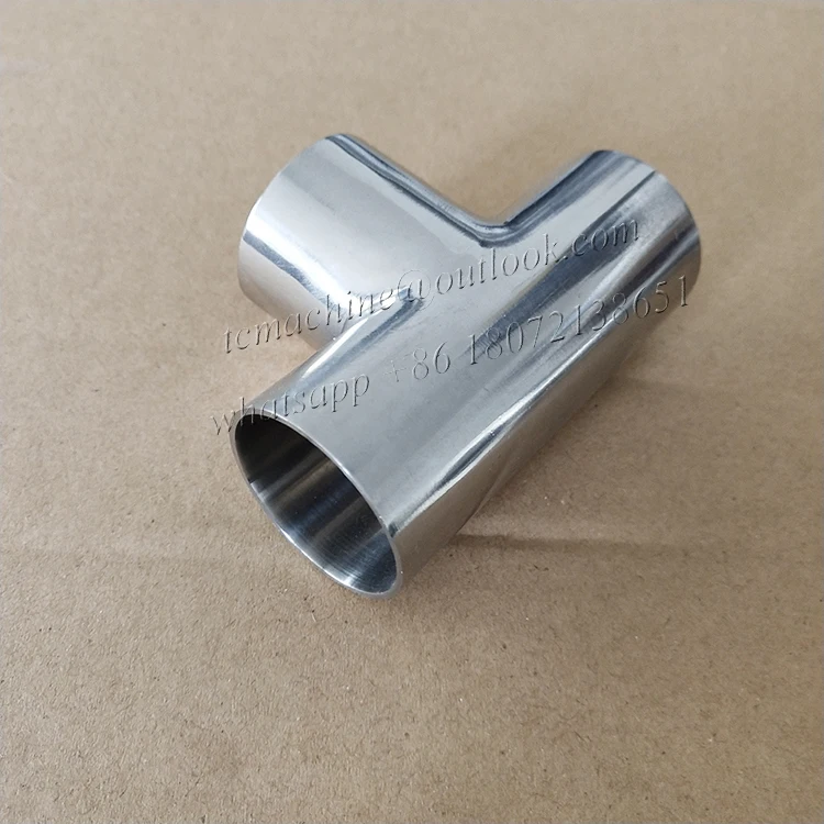 polished 4' CF8 Stainless steel ss304 tube parts  food grade soldering tee joint