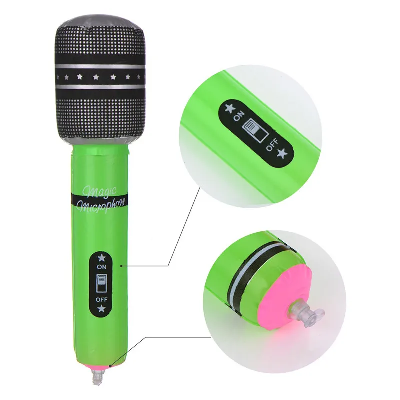 custom inflatable instrument toy pvc sing inflate colorful microphone