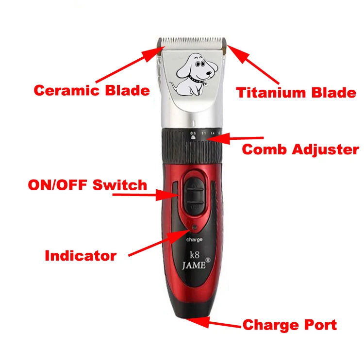 Rechargeable Low-noise Pet Hair Clipper Remover Cutter Grooming Kit Cat Dog Hair Trimmer Electrical Pets Hair Cut Machine