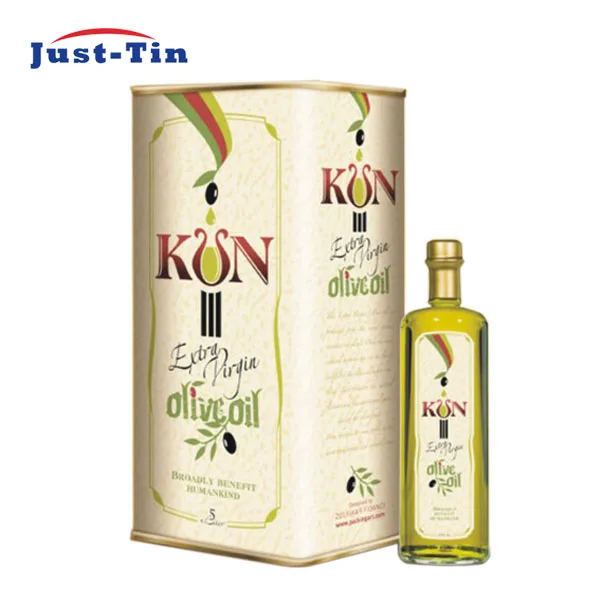 5.0 Litre cost effective printing tinplate rectangular extra virgin olive oil 5lt can