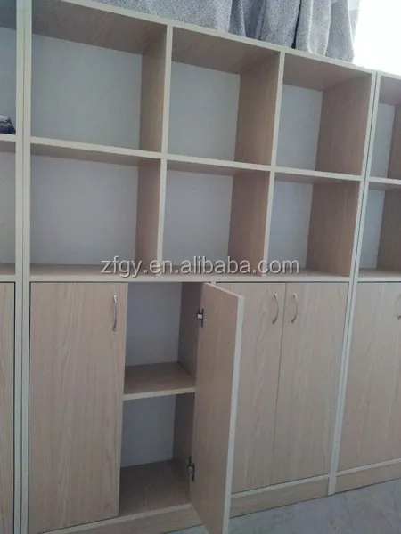 Multiple receive ark two doors KD packing MDF material bookcase with doors