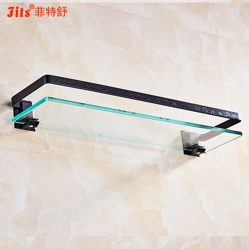 Aluminum Wall-mounted Glass Bathroom Shelf