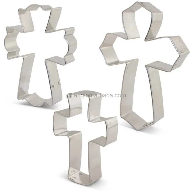 
Factory supplier standard wholesale kids stainless steel 3pcs Cross cookie cutter set 