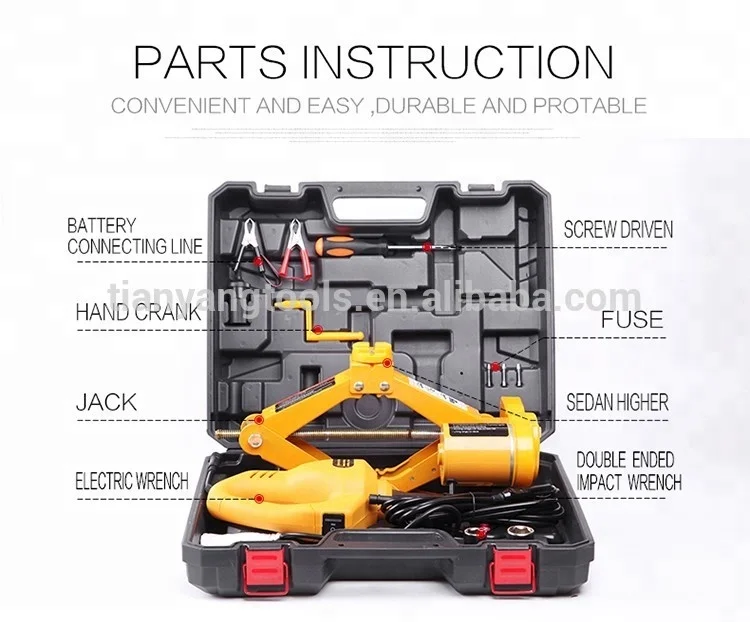 Hot Selling CE ISO Chinese Supplier Manufacturer OEM Auto DC12V 2T Portable Electric Scissor Car Jack for Quick Repair Tools Kit