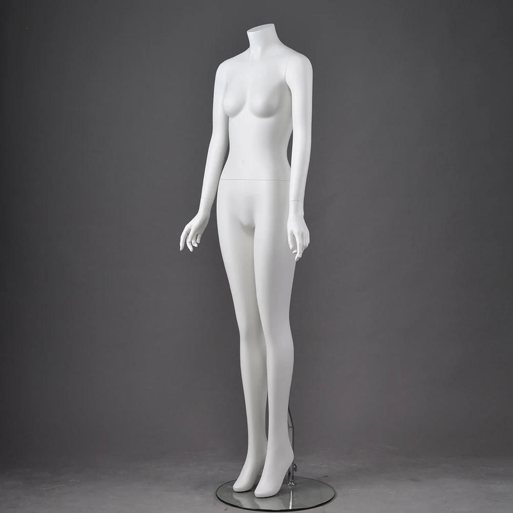 Fashion cheap fiberglass white male headless female woman dummy nude mannequin without head for sale