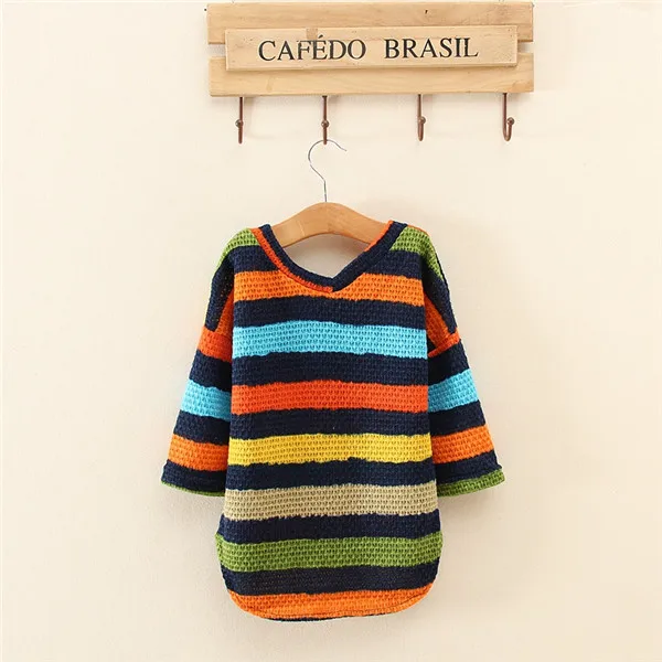 Дети модная одежда широкий свитер образец вязания дети трикотажные свободного покроя пуловеры свитер / главная зимняя wearings