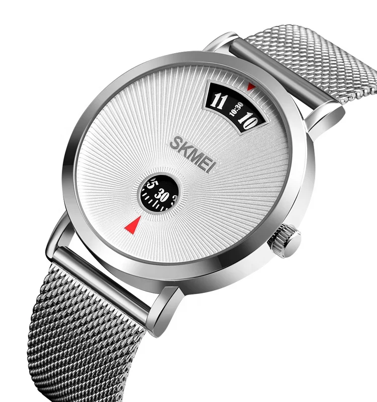 SKMEI top brand high quality watch moq oem quartz watch silver mesh relojes al por mayor stainless steel wrist watches