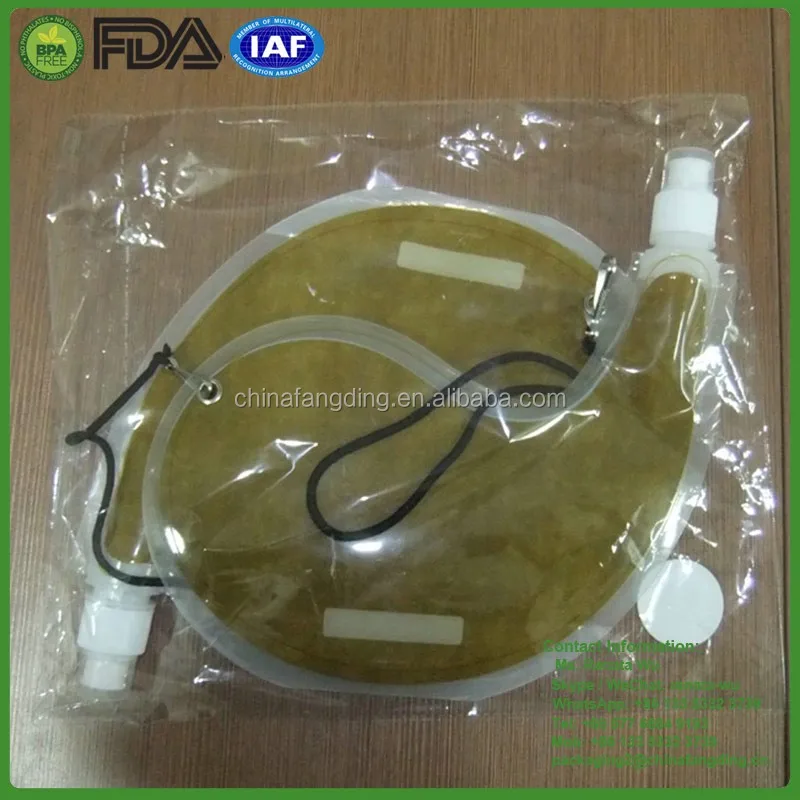 goat skin Plastic Bota bag for wine 2.2l water bottle