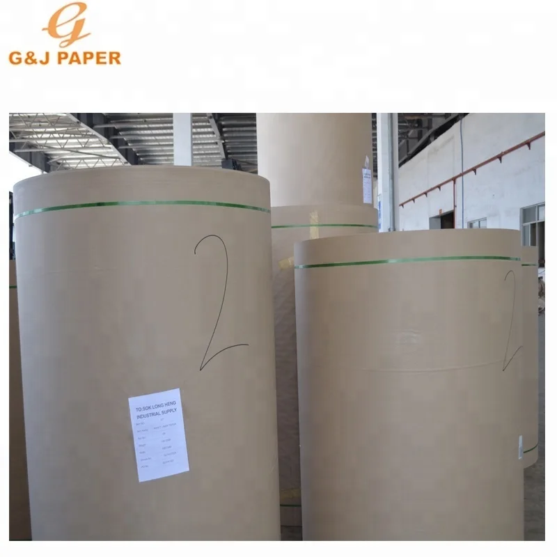 Recycled Kraft Liner Paper Offset Printing Wood Pulp G & J Paper Brown or White GJ Test LINER 45 Mechanical Pulp 80-300GSM