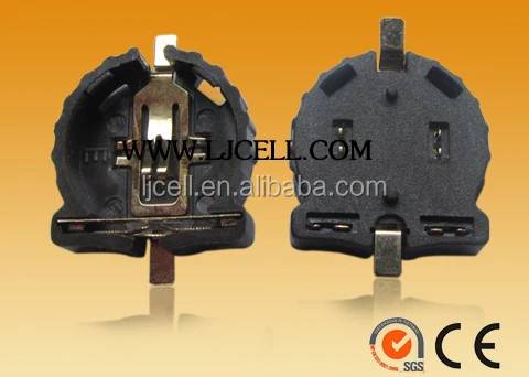 brown plastic housing cr1220 button cell sockets holder case