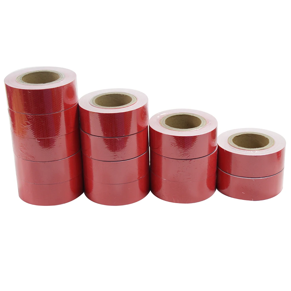Factory Price Red White Yellow Green Blue 5cm, 10cm, 15cm  PVC Crystal Self Adhesive Reflective Tape for Outside safety