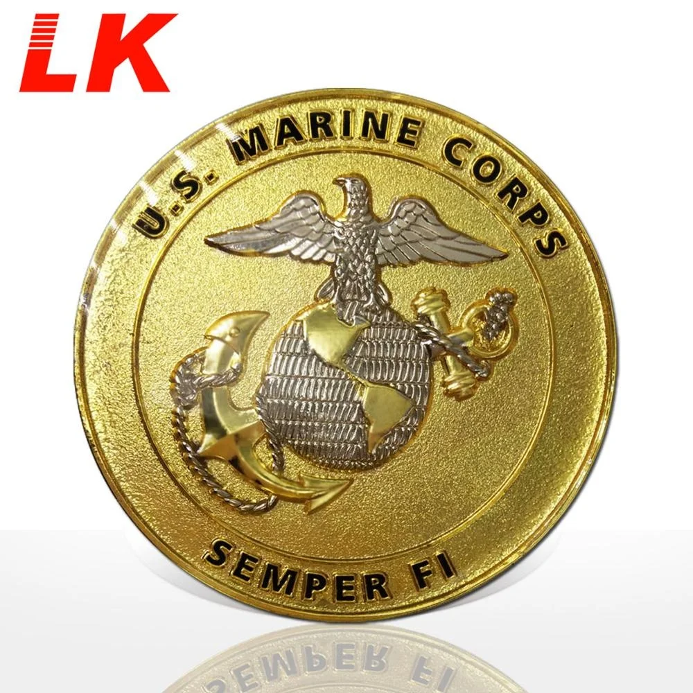 Custom gold plating alloy casting challenge coin with your own logo