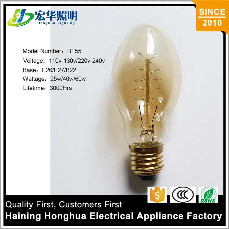 2017 Vintage Эдисон BT55 E26 Светодиодные Лампы Накаливания Энергосберегающие