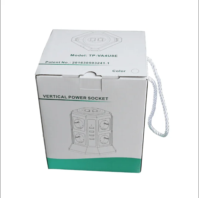 Многофункциональная Вертикальная Розетка с защитой от перенапряжения с вилкой европейского стандарта и USB-разъемом для зарядной станции для Турции