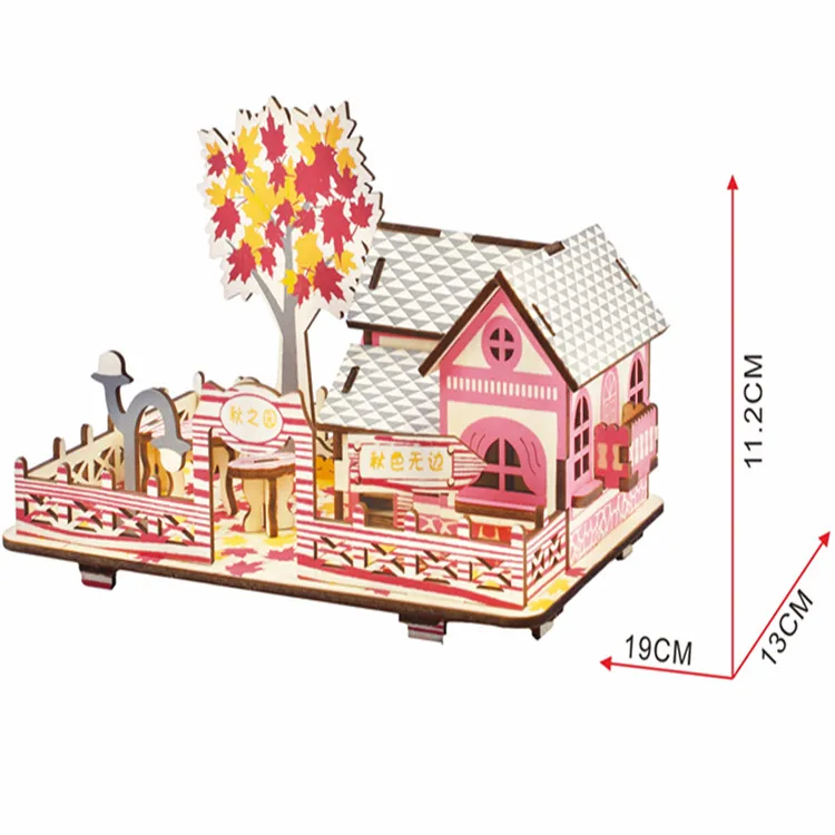 All kinds children Special Jigsaw Puzzle Season Series Wooden Cottage of Autumn