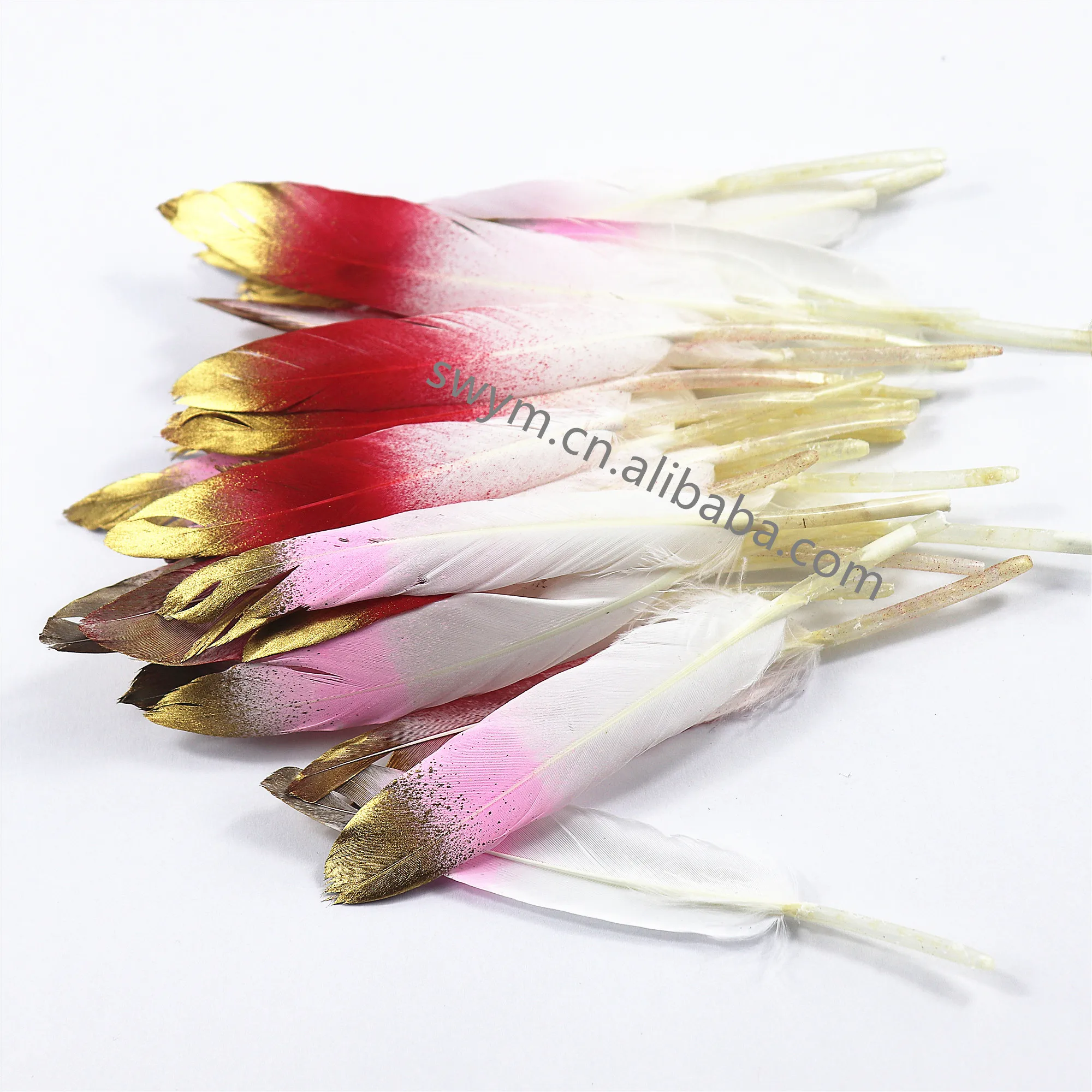 Gold Craft Goose Plume Feather for  DIY decoration goose feather bunddles