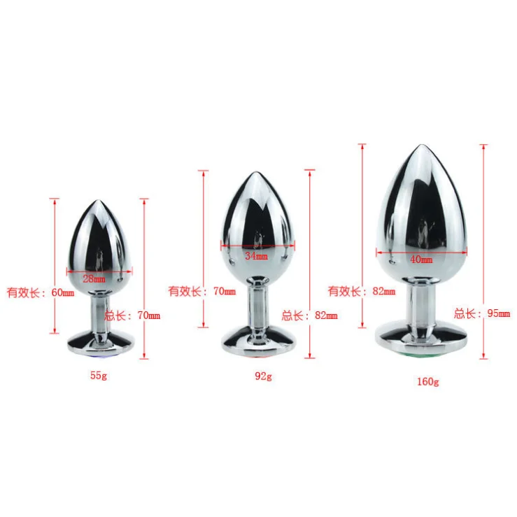 3pcs Metal Stainless Steel Butt Anal Plug Anal Insert Stopper Anus Stimulator Sex Toys Anal Plug Set Crystal Sex Product