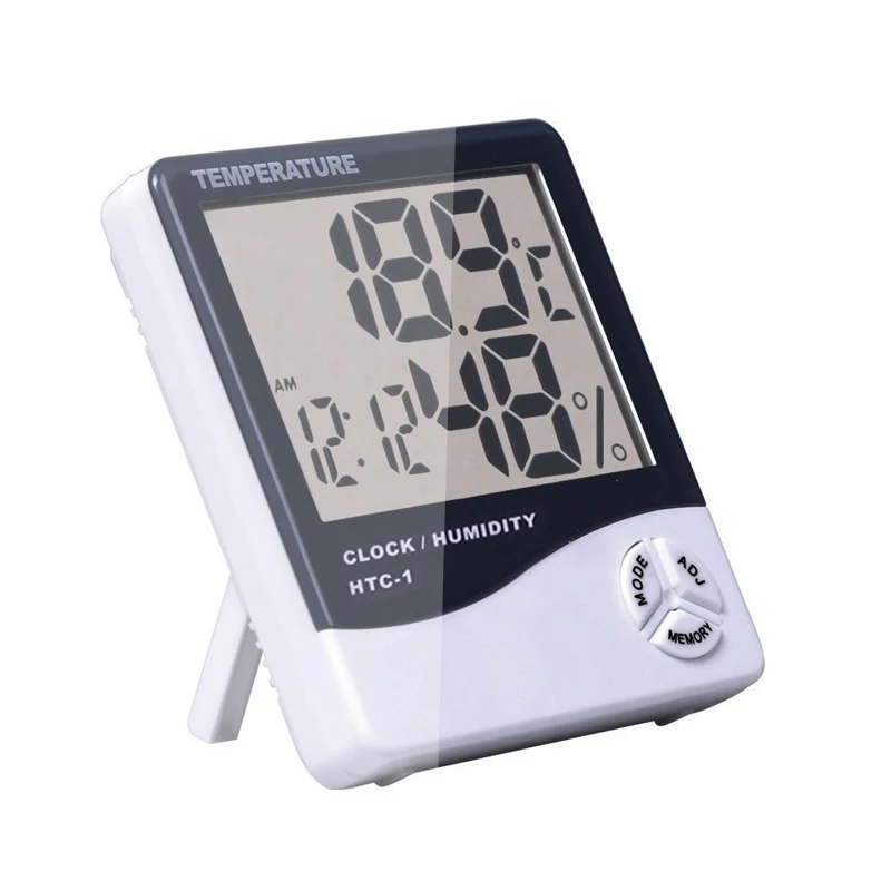 
High accuracy LCD Digital Thermometer Hygrometer Weather Station Indoor Electronic Temperature Humidity Meter Clock HTC-1 