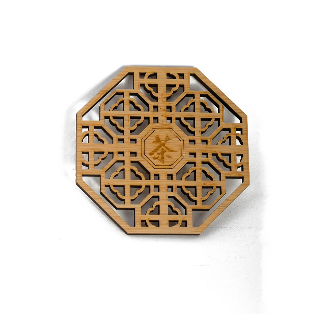 
Blank bamboo coffee tea cup mats table coasters laser cut cha 