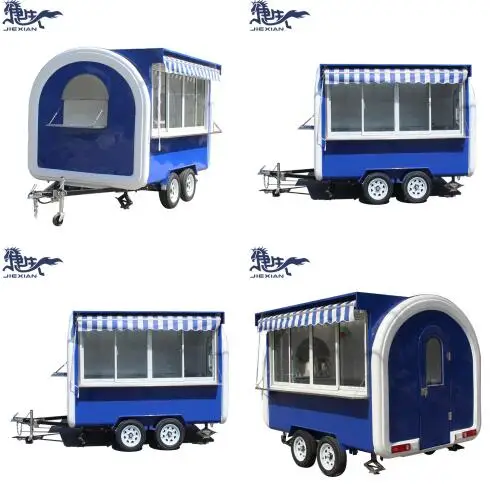 JX-FR300WH Jiexian мини фаст-фуд кухня дизайн Мобильный закуска кофе тележка мороженого прицепов мобильный смузи для грузовиков Мерседес Бенц
