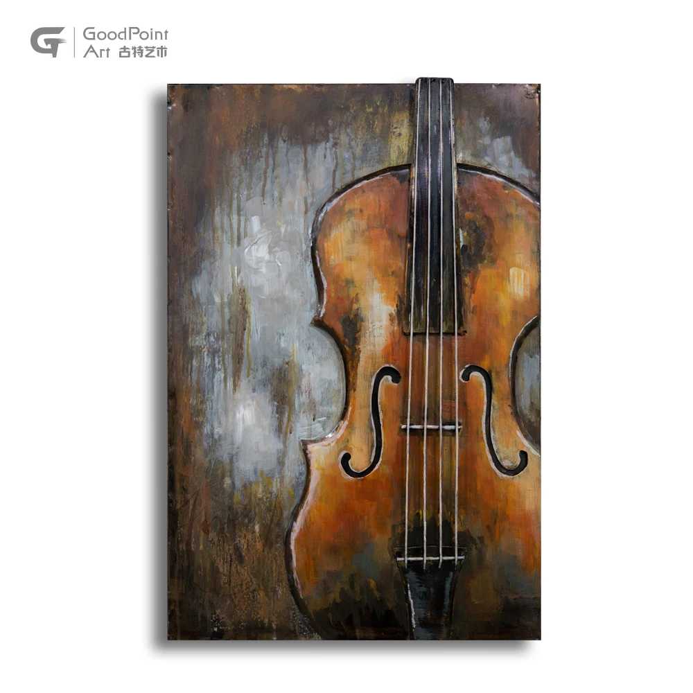 
Brand New 3D Iron Picture Artwork Hotel/Office Guitar Wall Metal Home Decor 