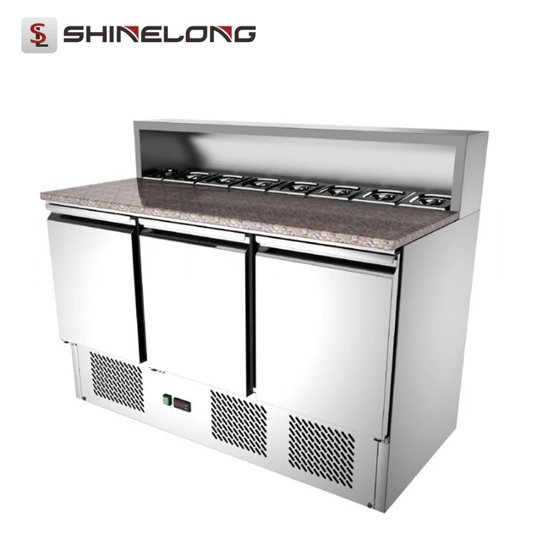 3 двери статическое охлаждение салат-бар холодильник Рабочий стол для продажи