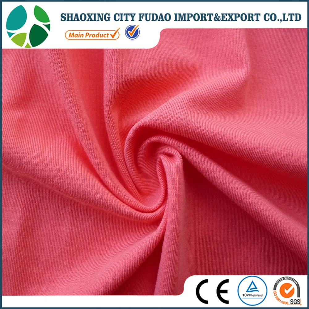 China textiles good suppliers 94% cotton 6% elastane single jersey strtch fabric