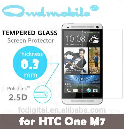 Сильный рекомендовать! 9 9н закаленное стекло экран протектор для HTC 802 Вт / M8 M9 0.3 мм круглый край