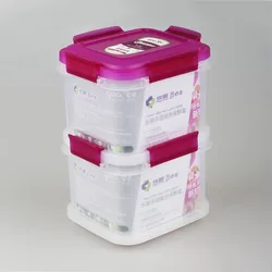 Layers Click Lock Crisper Box Storage Boxes & Bins Food Container with Lid Clear Plastic NEW Modern Promotional Gift Cube Size 2