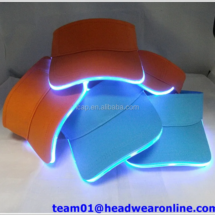 Cap With Built In Led Light Flashing Caps Fiber Optic Hats