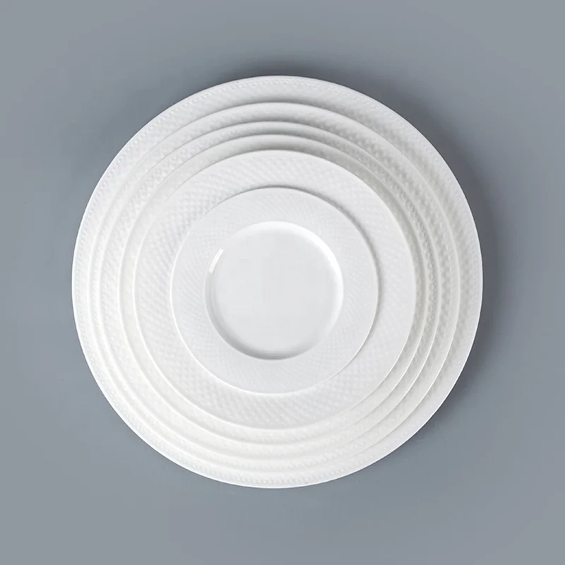 Porcelain tableware Wholesale supplier hot products factory price fashion easy cleaning Star Hotels white bone China dinnerware