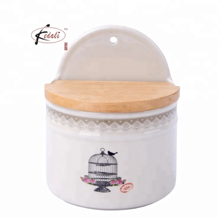 Ceramic Salt Cellar with oak lid