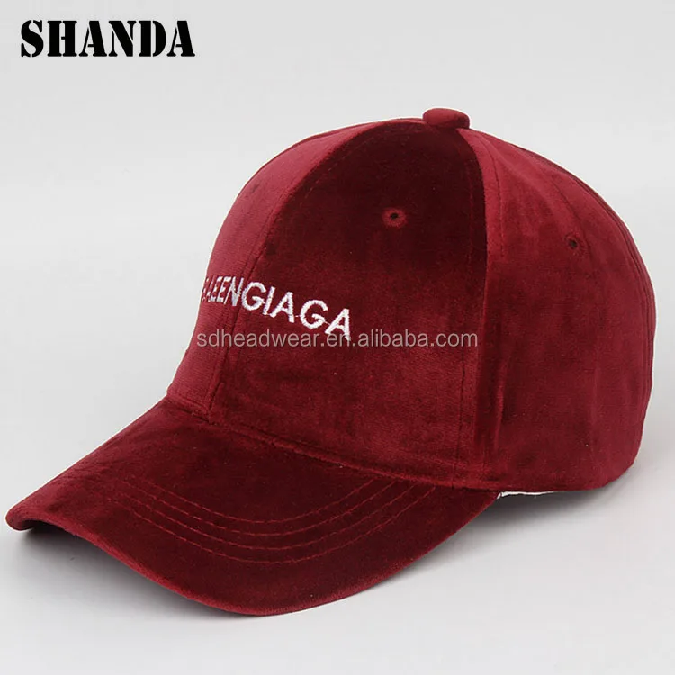 Fashion cheap men wholesale custom embroidered dad baseball velvet velour cap