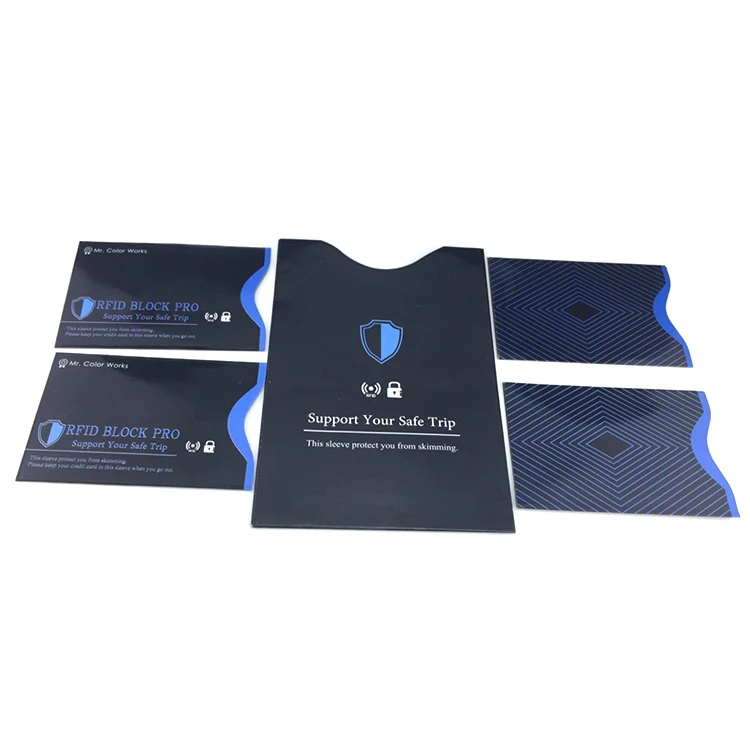 Free Sample Aluminum Paper Blocking RFID Protector Plastic Magnetic Card Business Card Holder Sleeve